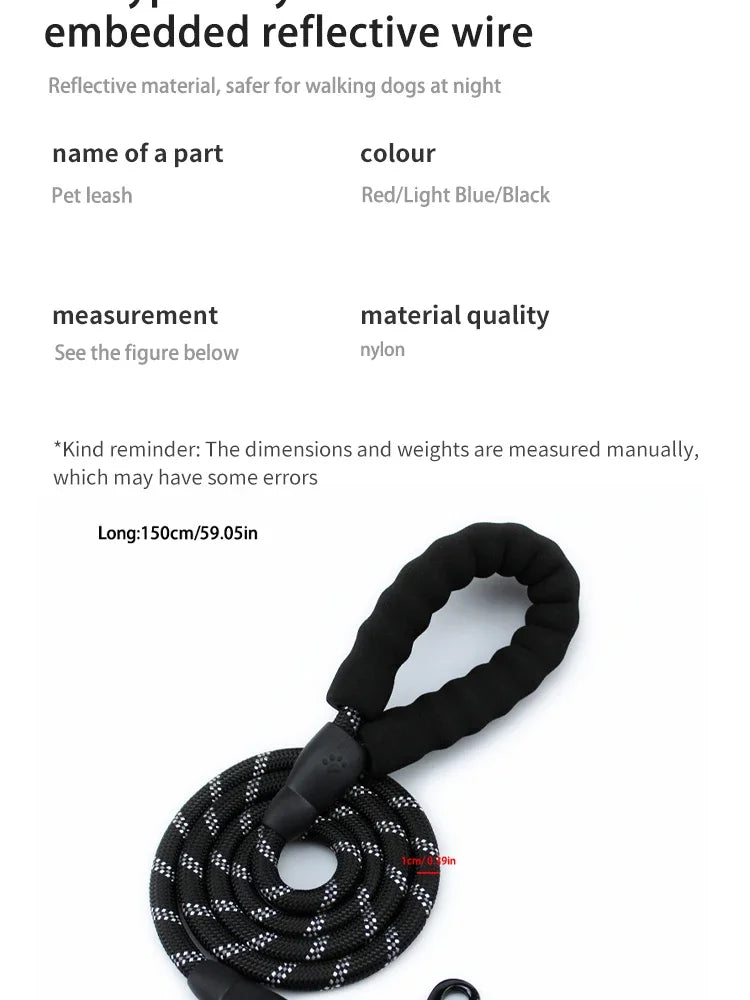 Reflective Nylon Dog Leash