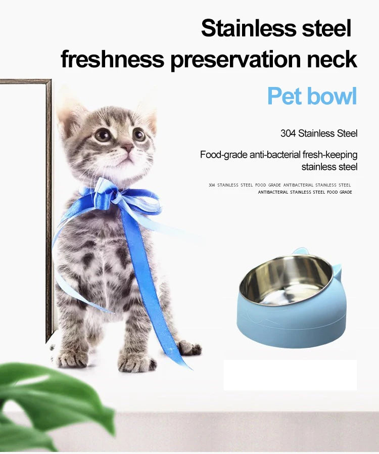 Stainless Steel Inclined Pet Bowl
