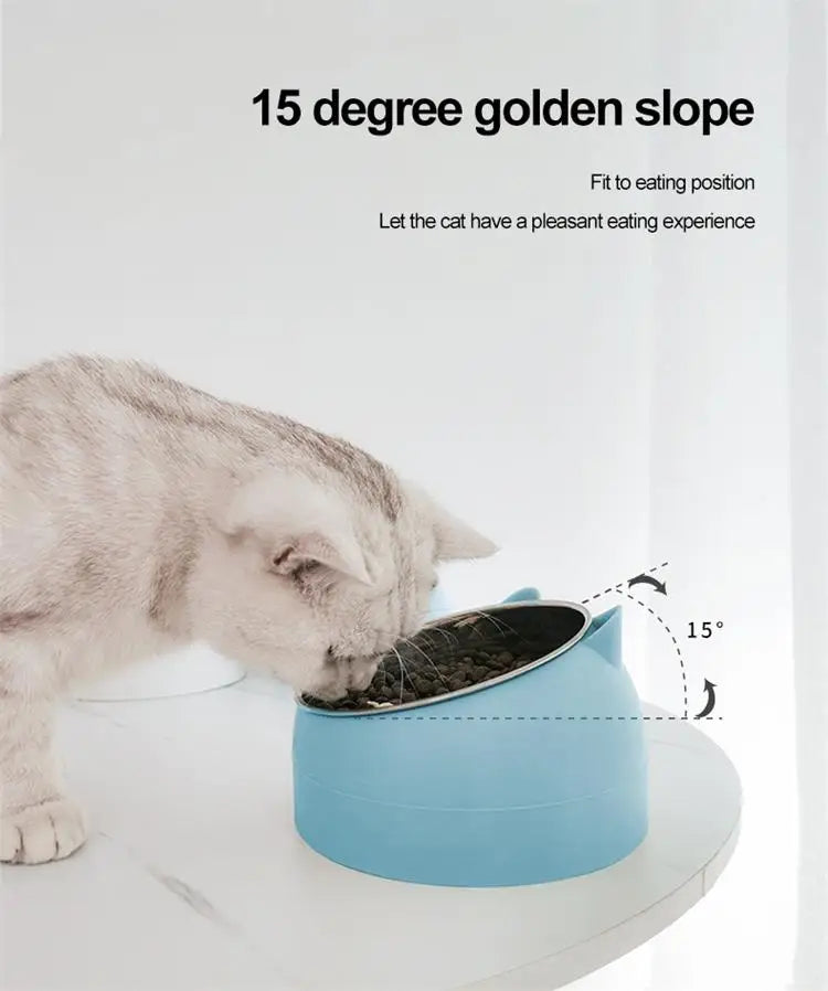 Stainless Steel Inclined Pet Bowl