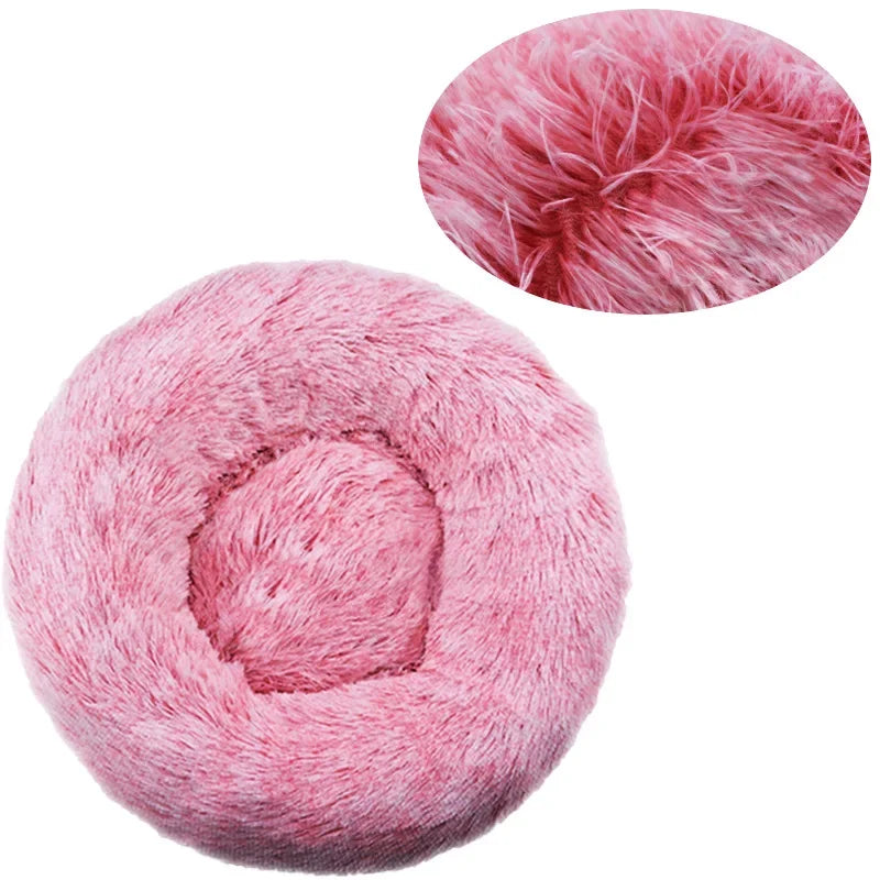 Round Plush Pet Bed (40–90cm)