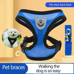 Adjustable Mesh Pet Collar Harness with Leash
