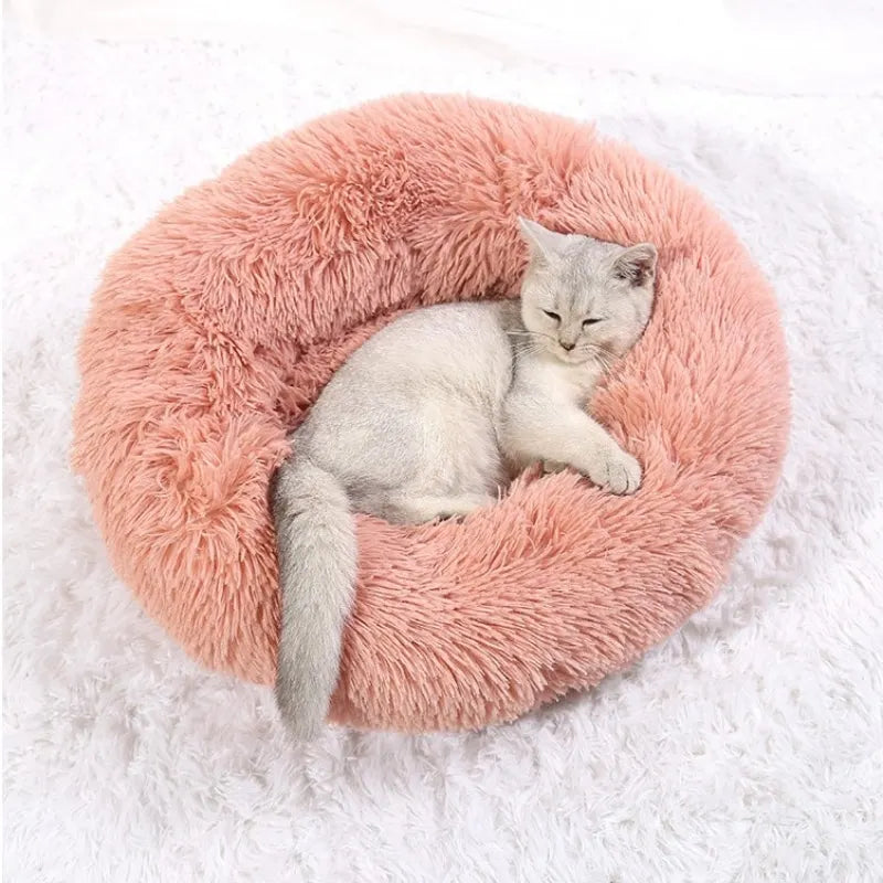Round Plush Pet Bed (40–90cm)