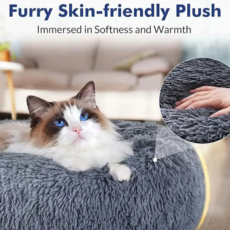 Round Plush Pet Bed (40–90cm)