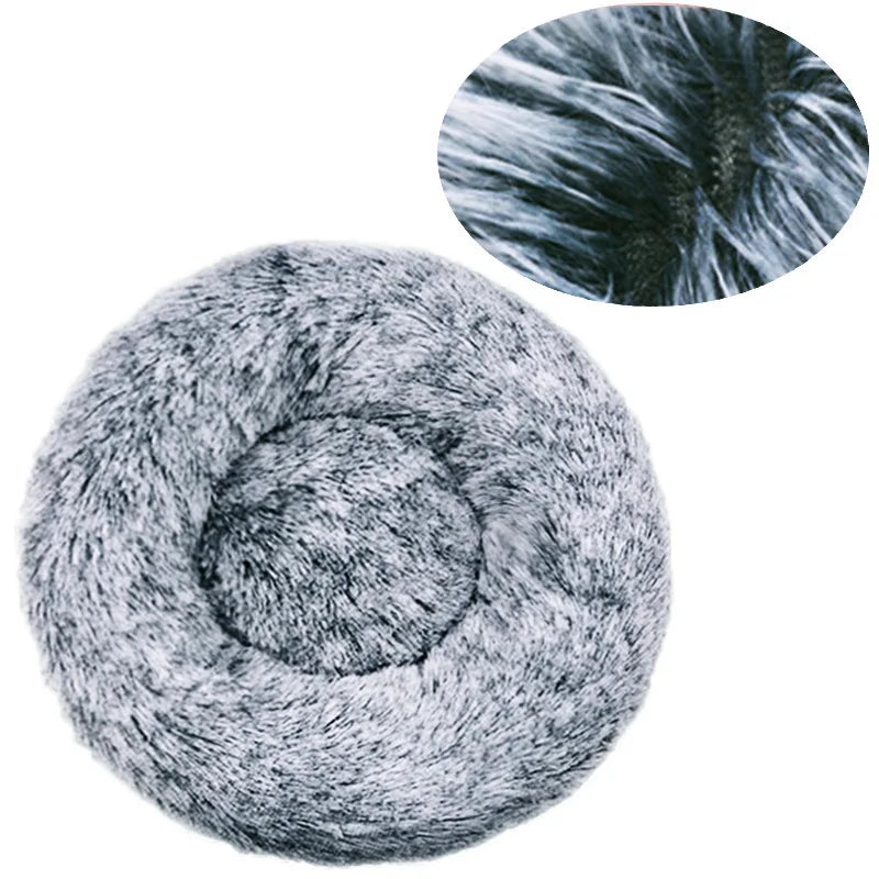 Round Plush Pet Bed (40–90cm)