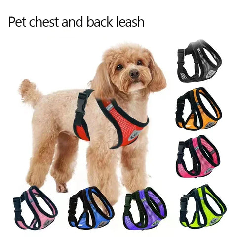 Adjustable Mesh Pet Collar Harness with Leash