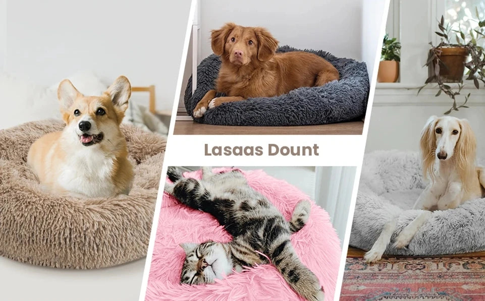 Round Plush Pet Bed (40–90cm)