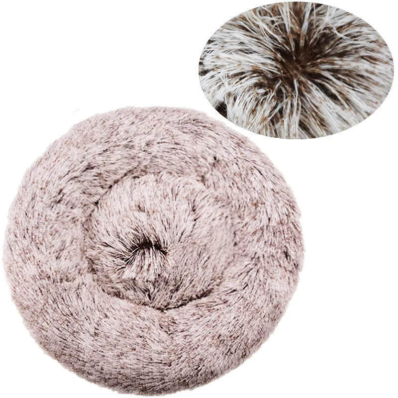 Round Plush Pet Bed (40–90cm)