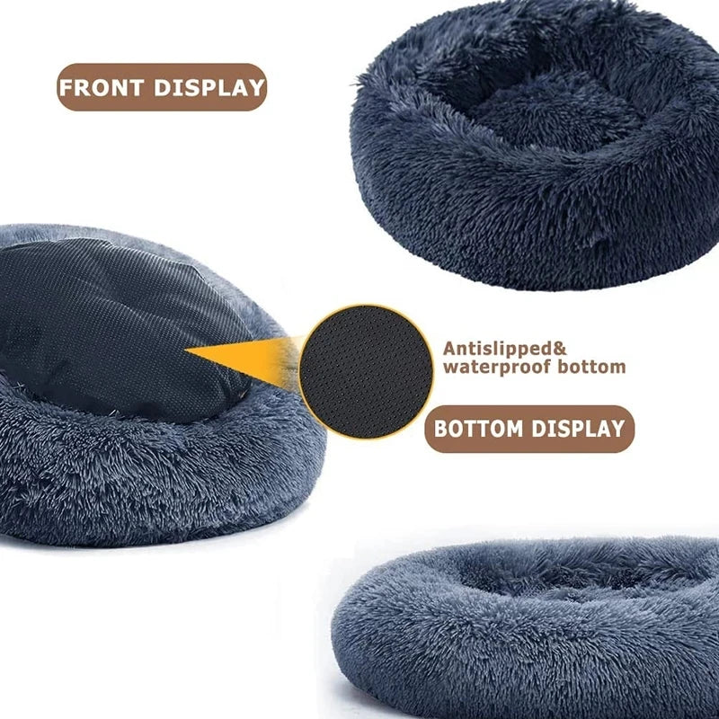 Round Plush Pet Bed (40–90cm)